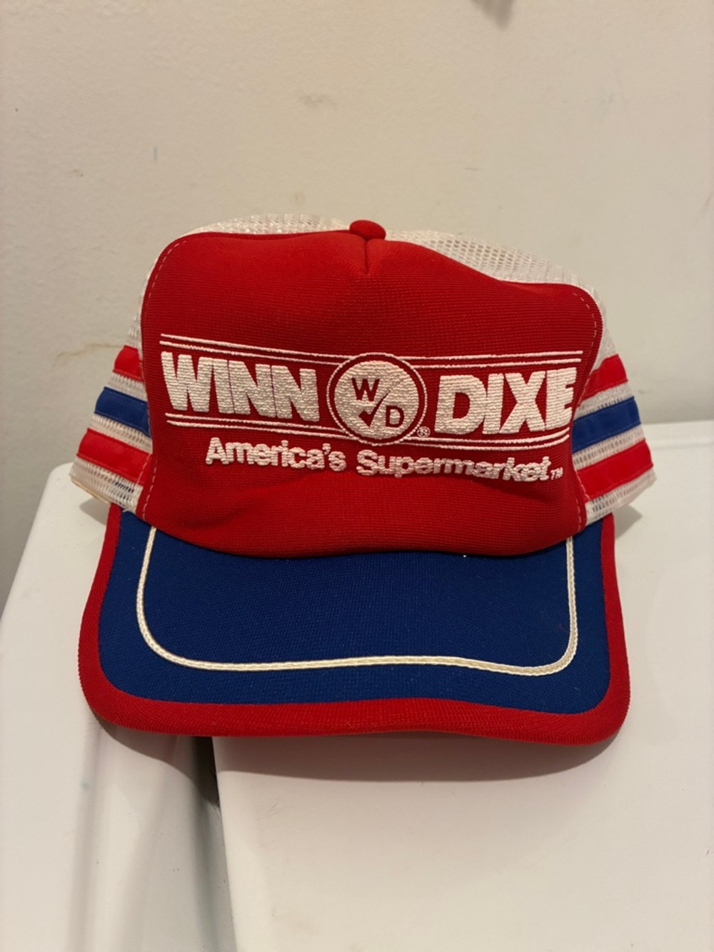 Vintage Winn-Dixie Trucker Hat in Red, Blue & White